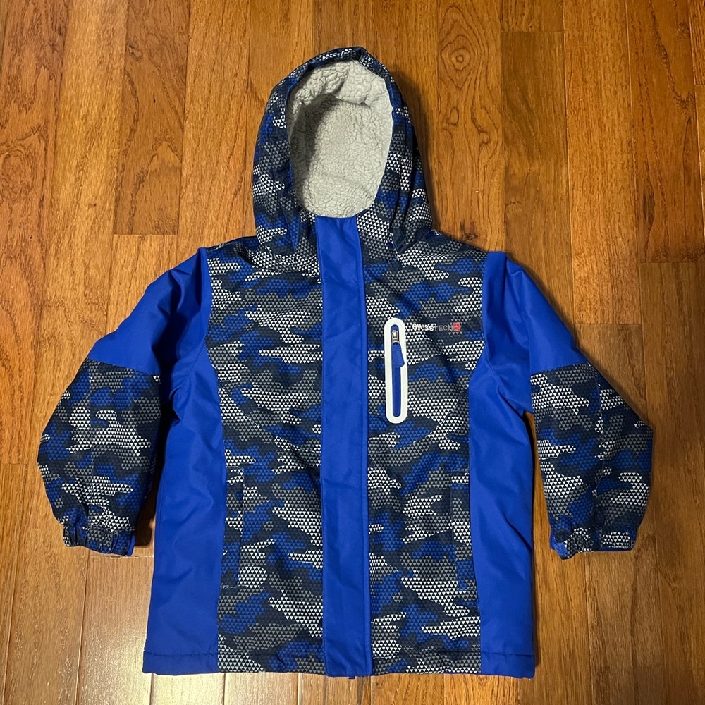 Swiss Tech Blue Camo Kids Snow Coat